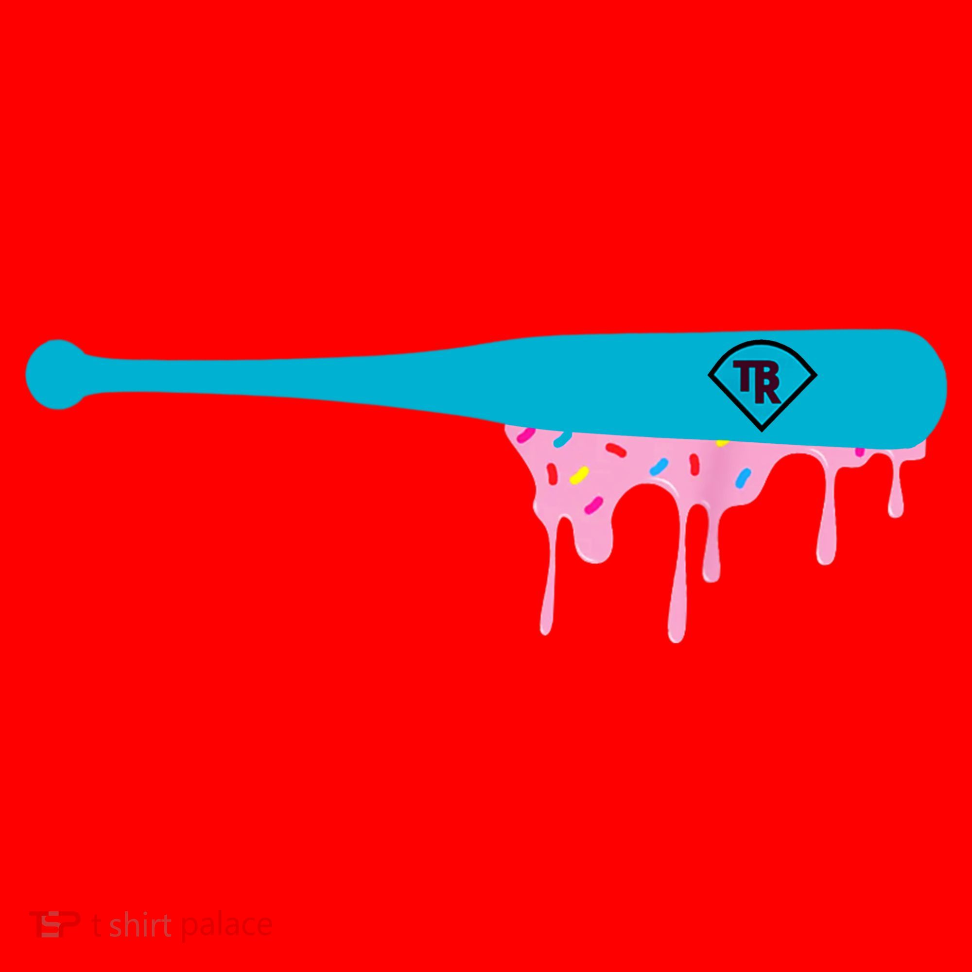 Baseball Bat With Sprinkles Drip Santa Hat