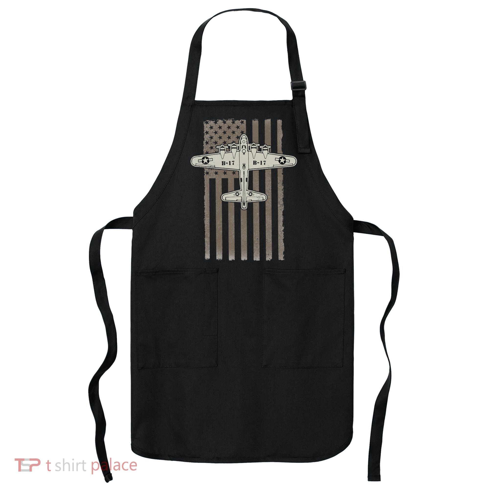 B17 Bomber WW2 Plane Aircraft USA Flag Veteran Pilot Gift Apron
