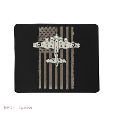B17 Bomber WW2 Plane Aircraft USA Flag Veteran Pilot Gift Mousepad
