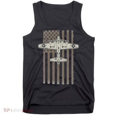 B17 Bomber WW2 Plane Aircraft USA Flag Veteran Pilot Gift Tank Top