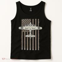 B17 Bomber WW2 Plane Aircraft USA Flag Veteran Pilot Gift Tank Top thumb 2