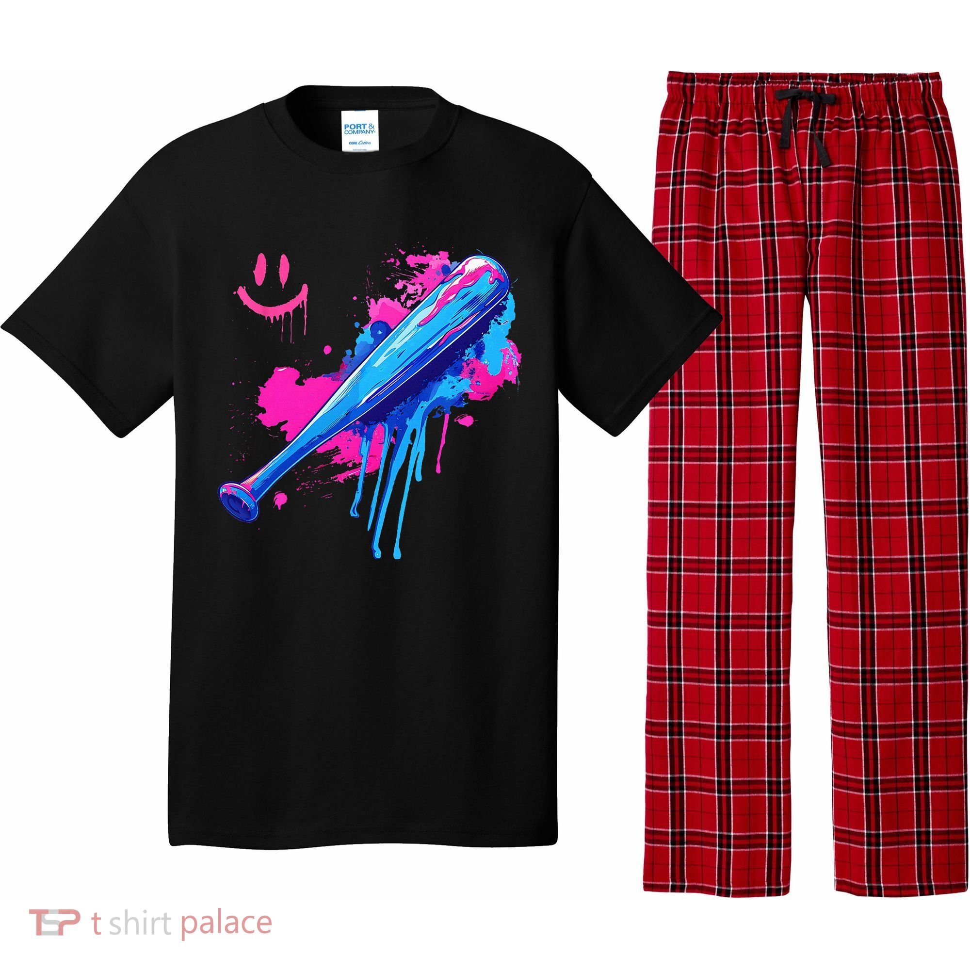 Baseball Bat With Sprinkles Drip Pajama Set