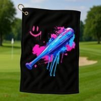 Baseball Bat With Sprinkles Drip Golf Towel thumb 1