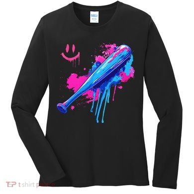 Baseball Bat With Sprinkles Drip Women's Long Sleeve Shirt