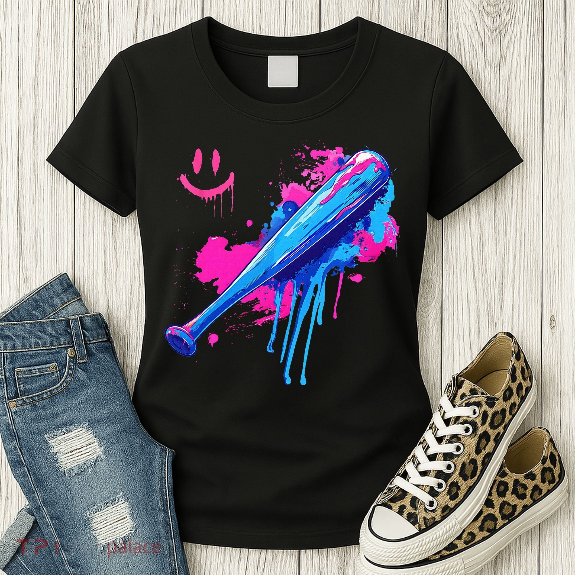 Baseball Bat With Sprinkles Drip Women's T-Shirt
