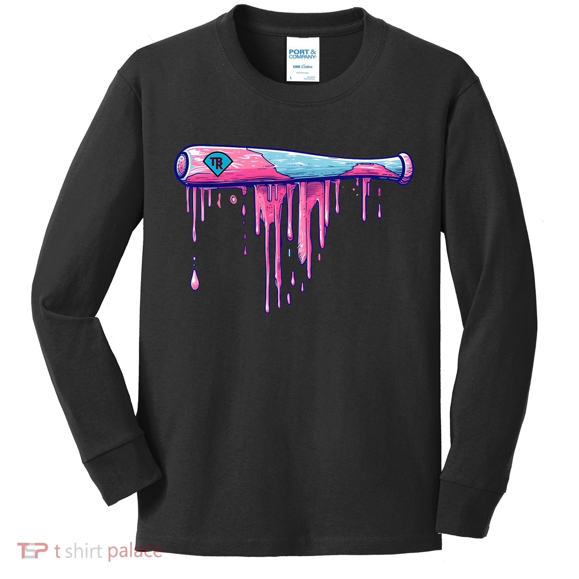 Baseball Bat With Sprinkles Drip Kids Long Sleeve Shirt