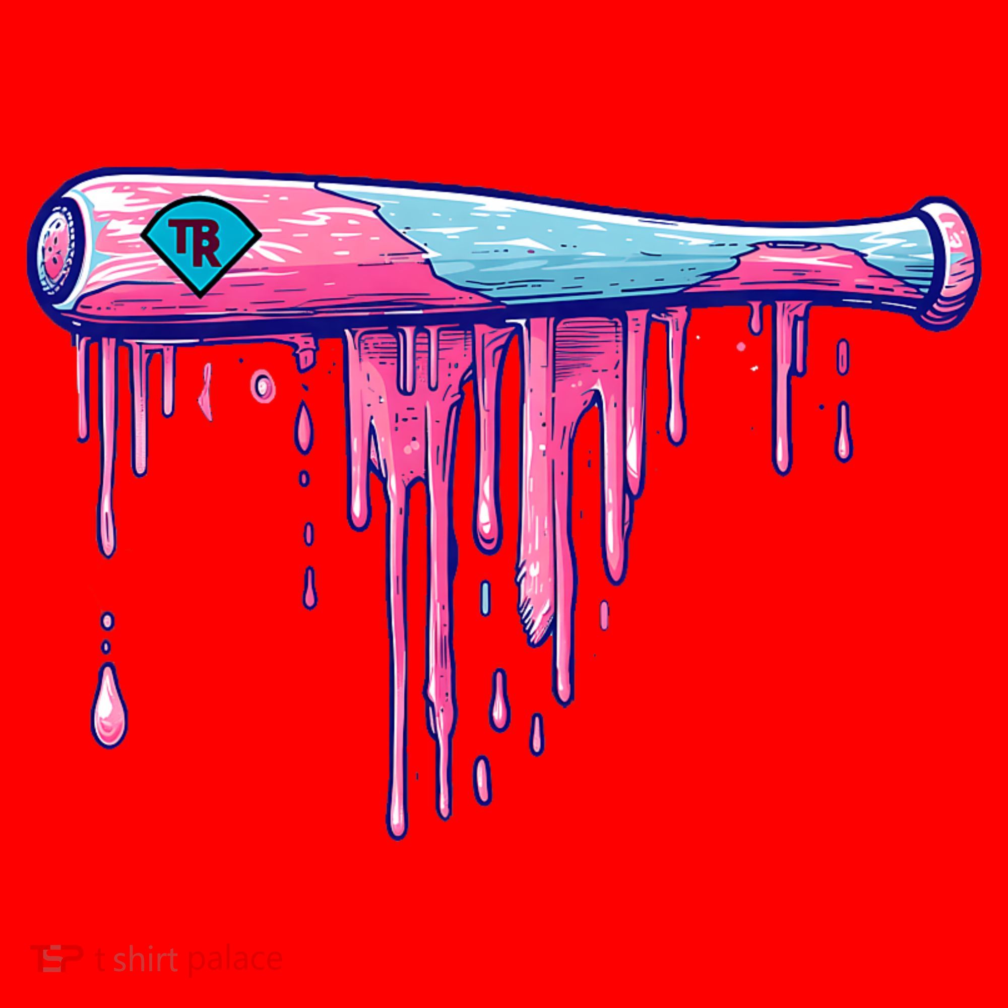 Baseball Bat With Sprinkles Drip Santa Hat