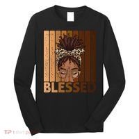 Blessed Black Woman Praying African American Christian  Long Sleeve Shirt thumb 0