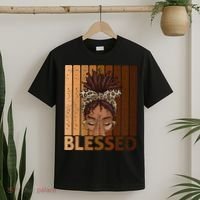 Blessed Black Woman Praying African American Christian  T-Shirt thumb 2