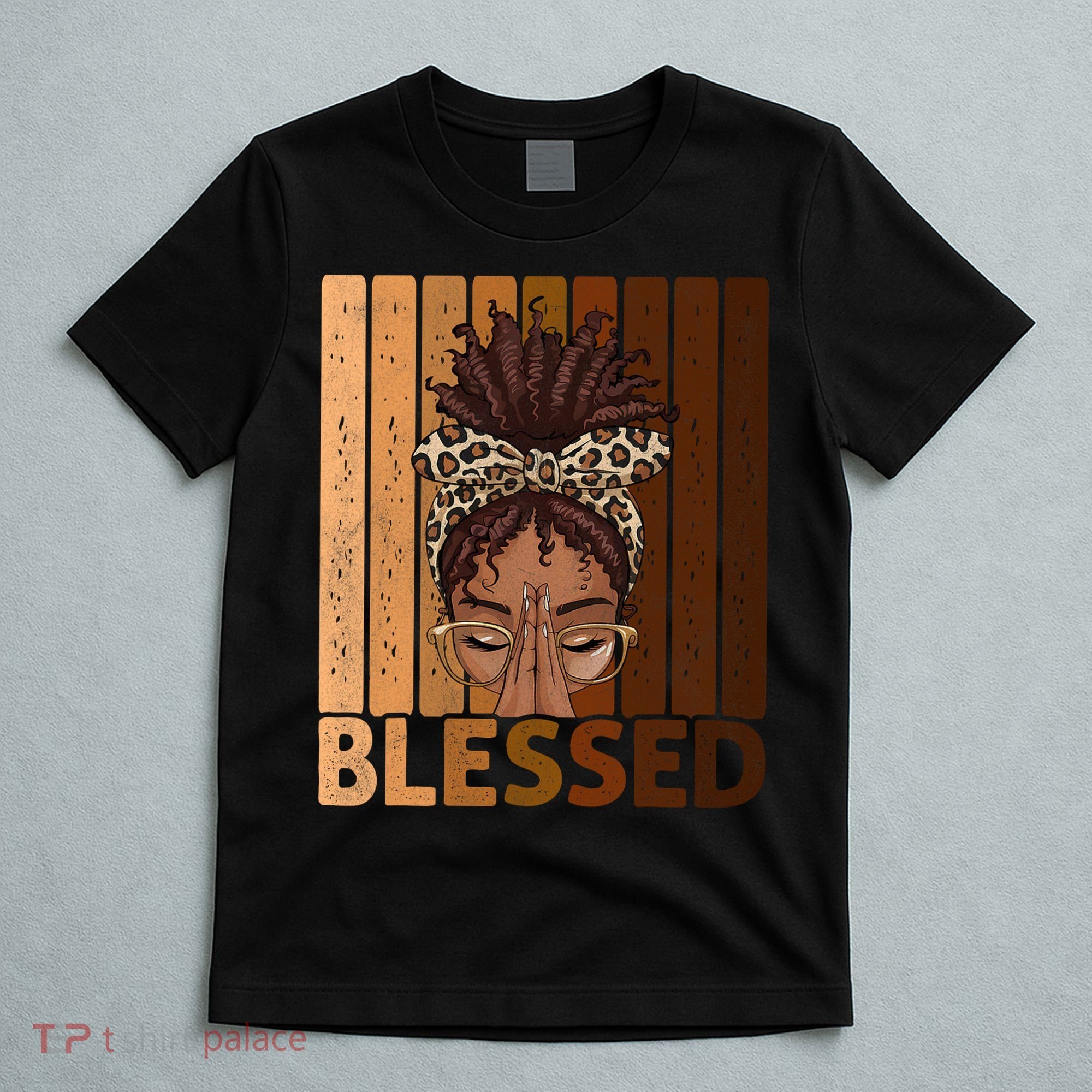 Blessed Black Woman Praying African American Christian  T-Shirt