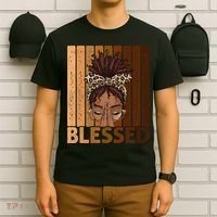 Blessed Black Woman Praying African American Christian  T-Shirt thumb 6