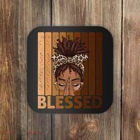 Blessed Black Woman Praying African American Christian  Coaster thumb 0