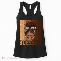 Blessed Black Woman Praying African American Christian  Women's Tank Top thumb 0