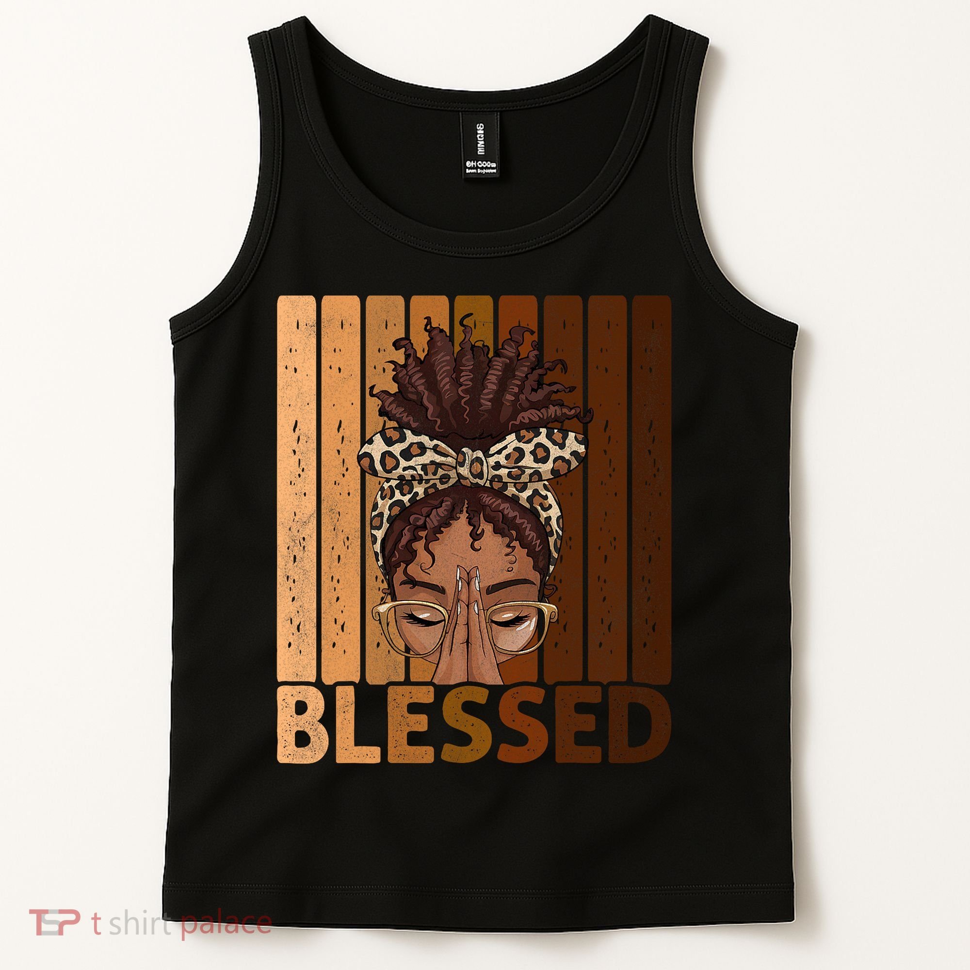 Blessed Black Woman Praying African American Christian  Tank Top