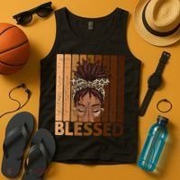 Blessed Black Woman Praying African American Christian  Tank Top thumb 4