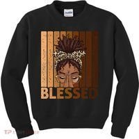 Blessed Black Woman Praying African American Christian  Kids Sweatshirt thumb 0