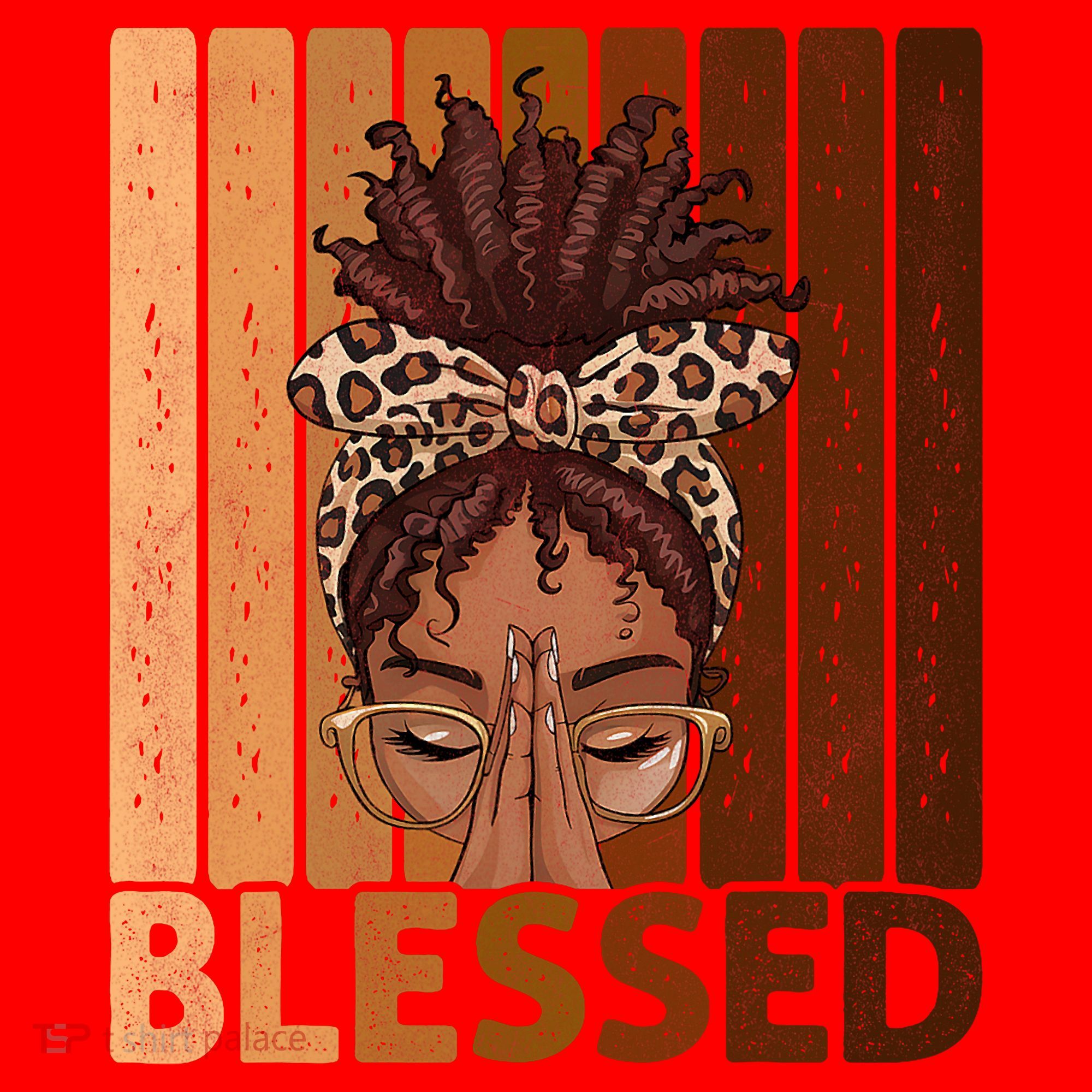 Blessed Black Woman Praying African American Christian  Santa Hat