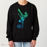 Breakdancer Breakdancing With Hip Hop Dance Music Boombox Women's Sweatshirt thumb 0