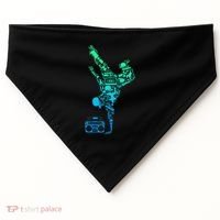 Breakdancer Breakdancing With Hip Hop Dance Music Boombox USA-Made Doggie Bandana thumb 0
