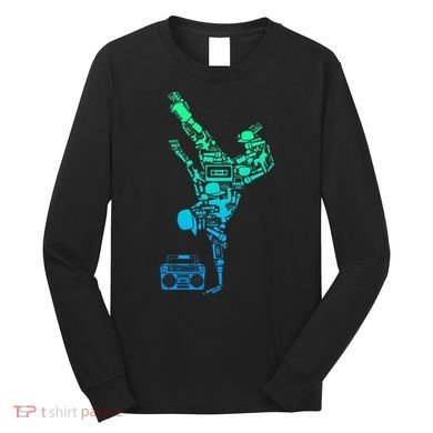 Breakdancer Breakdancing With Hip Hop Dance Music Boombox Long Sleeve Shirt