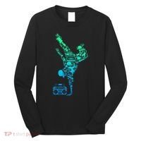 Breakdancer Breakdancing With Hip Hop Dance Music Boombox Long Sleeve Shirt thumb 0