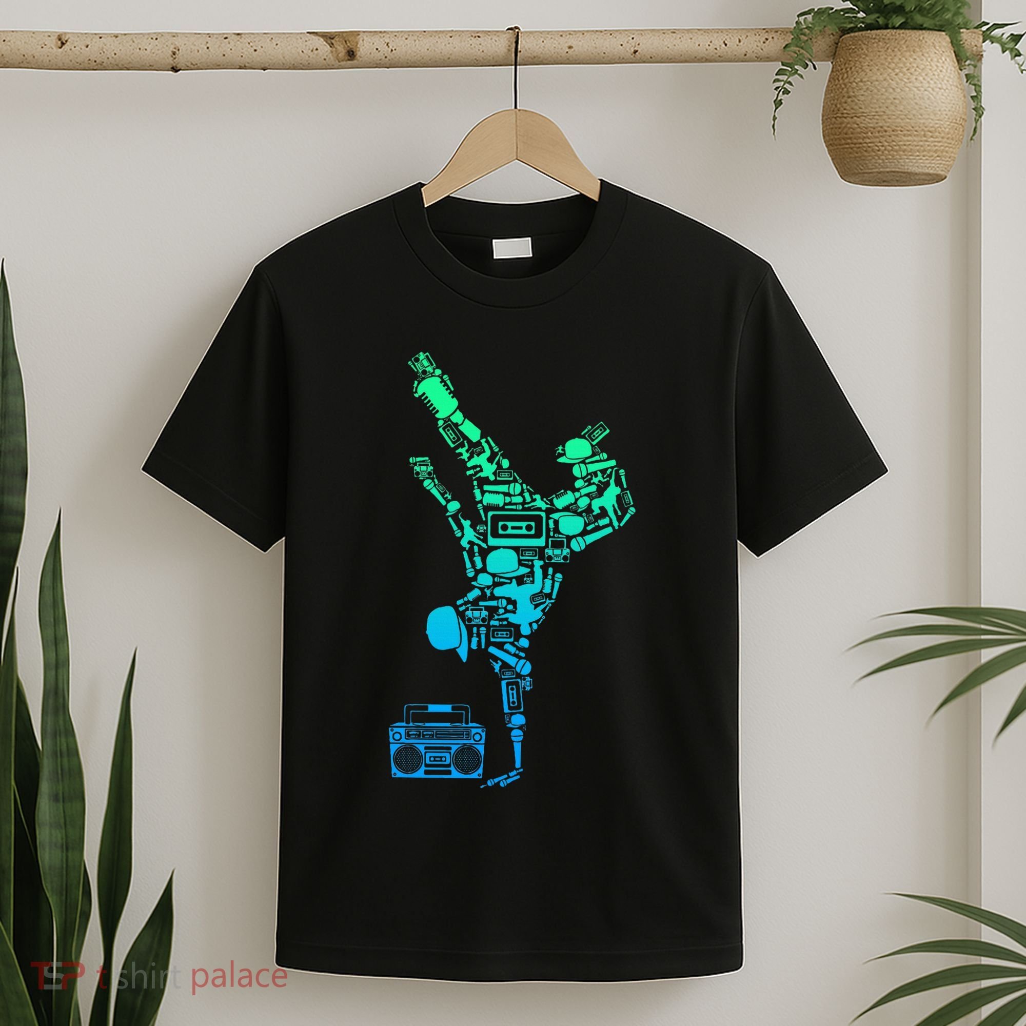 Breakdancer Breakdancing With Hip Hop Dance Music Boombox T-Shirt