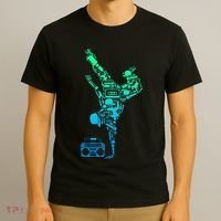 Breakdancer Breakdancing With Hip Hop Dance Music Boombox T-Shirt thumb 3