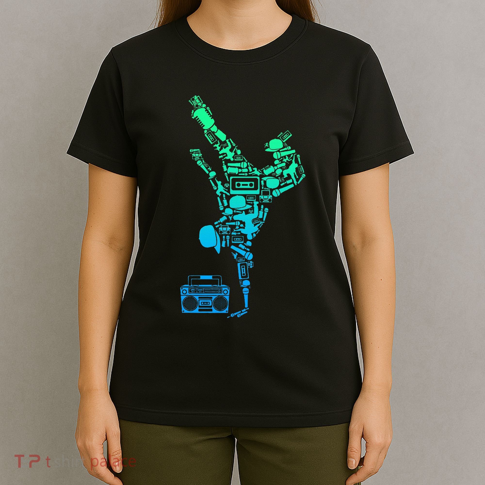 Breakdancer Breakdancing With Hip Hop Dance Music Boombox T-Shirt