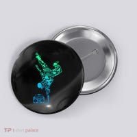 Breakdancer Breakdancing With Hip Hop Dance Music Boombox Button thumb 0