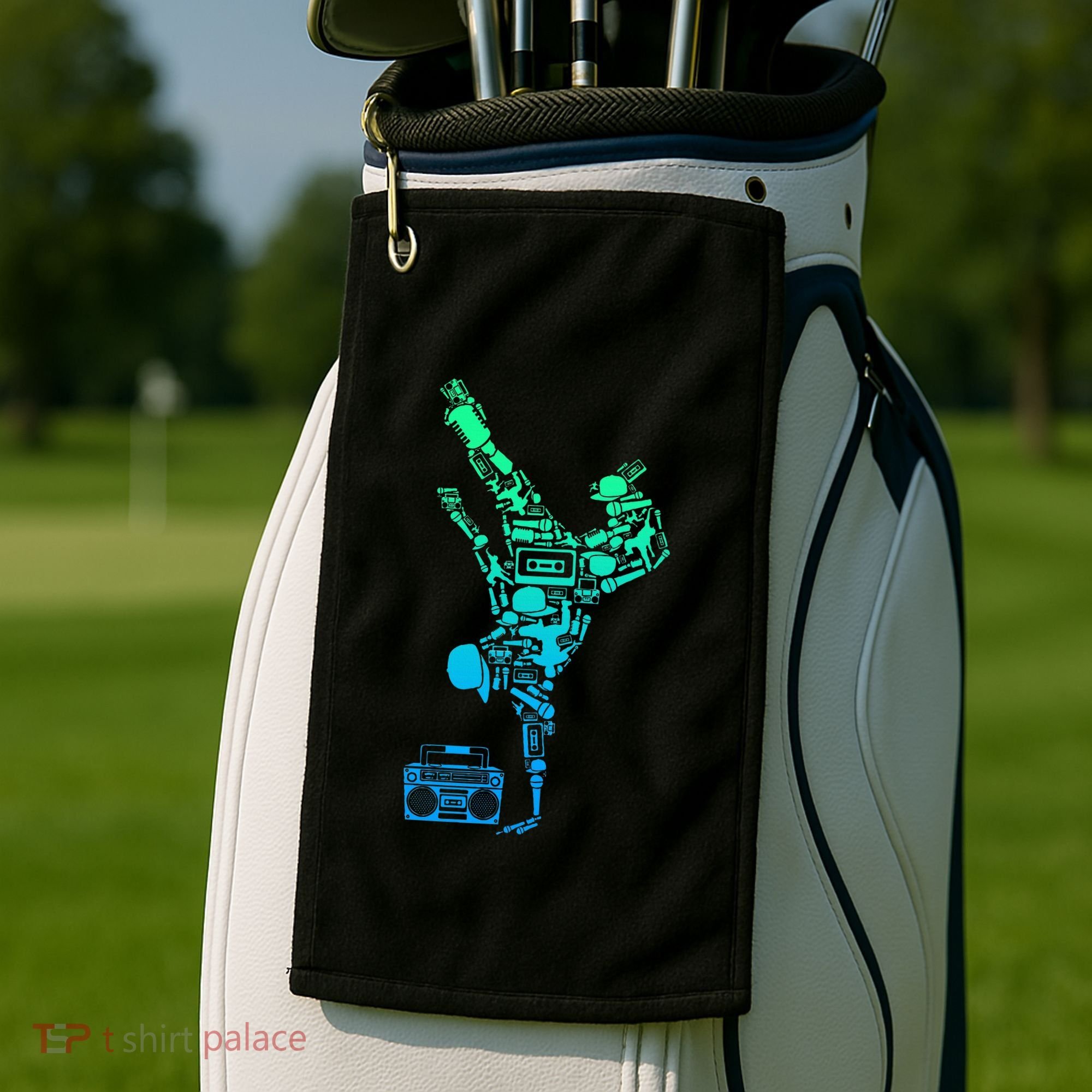 Breakdancer Breakdancing With Hip Hop Dance Music Boombox Golf Towel