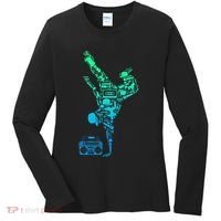 Breakdancer Breakdancing With Hip Hop Dance Music Boombox Women's Long Sleeve Shirt thumb 0