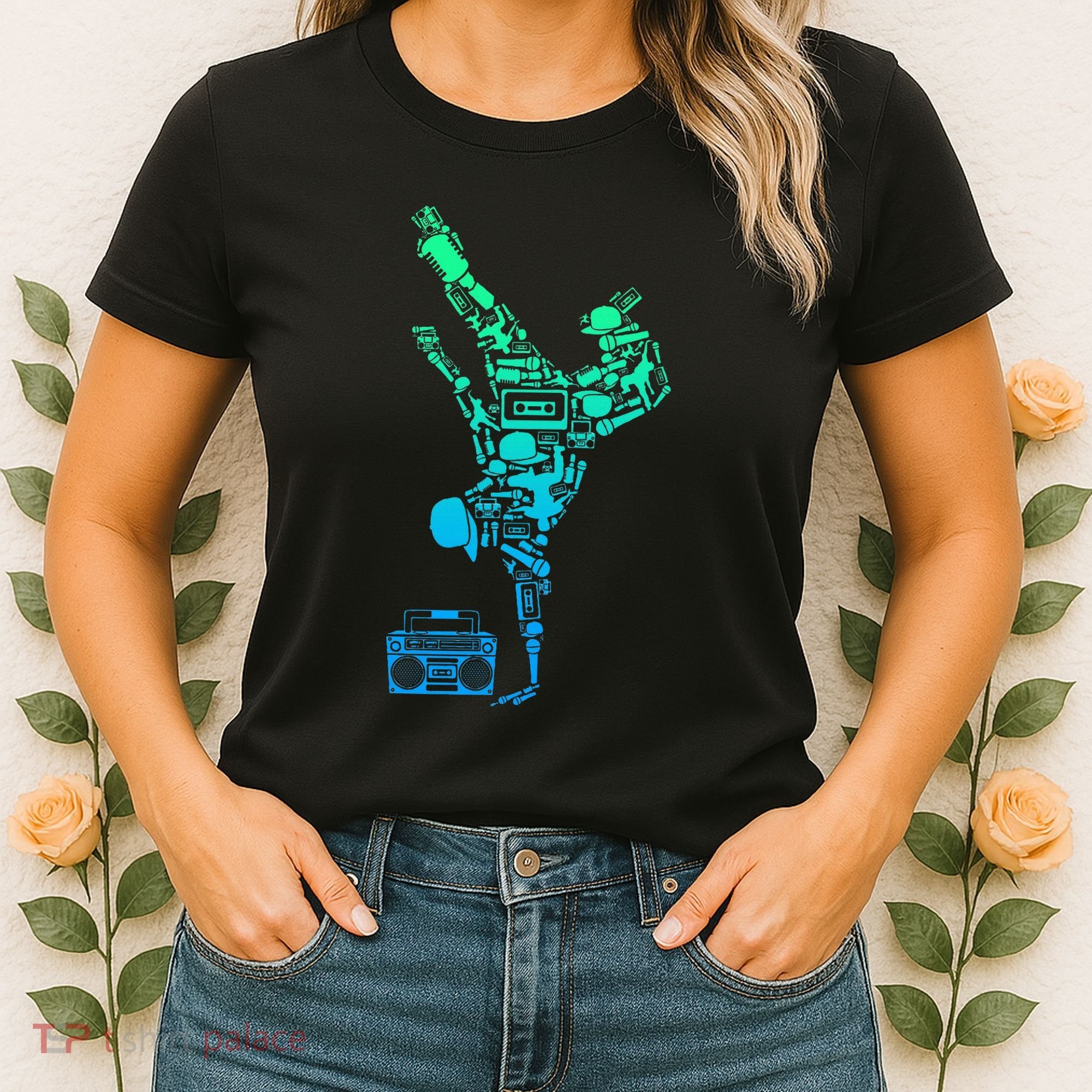 Breakdancer Breakdancing With Hip Hop Dance Music Boombox Women's T-Shirt