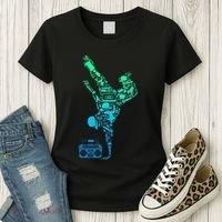 Breakdancer Breakdancing With Hip Hop Dance Music Boombox Women's T-Shirt thumb 3
