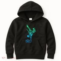 Breakdancer Breakdancing With Hip Hop Dance Music Boombox Kids Hoodie thumb 0