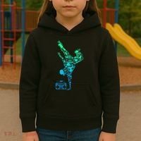 Breakdancer Breakdancing With Hip Hop Dance Music Boombox Kids Hoodie thumb 3