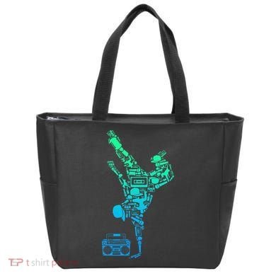 Breakdancer Breakdancing With Hip Hop Dance Music Boombox Tote Bag