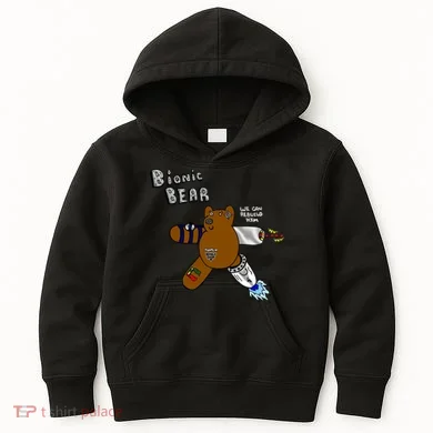 Bionic Bear We Can Rebuilt Him Kids Hoodie