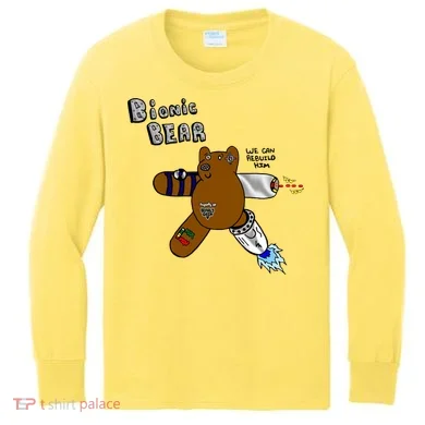 Bionic Bear We Can Rebuilt Him Kids Long Sleeve Shirt