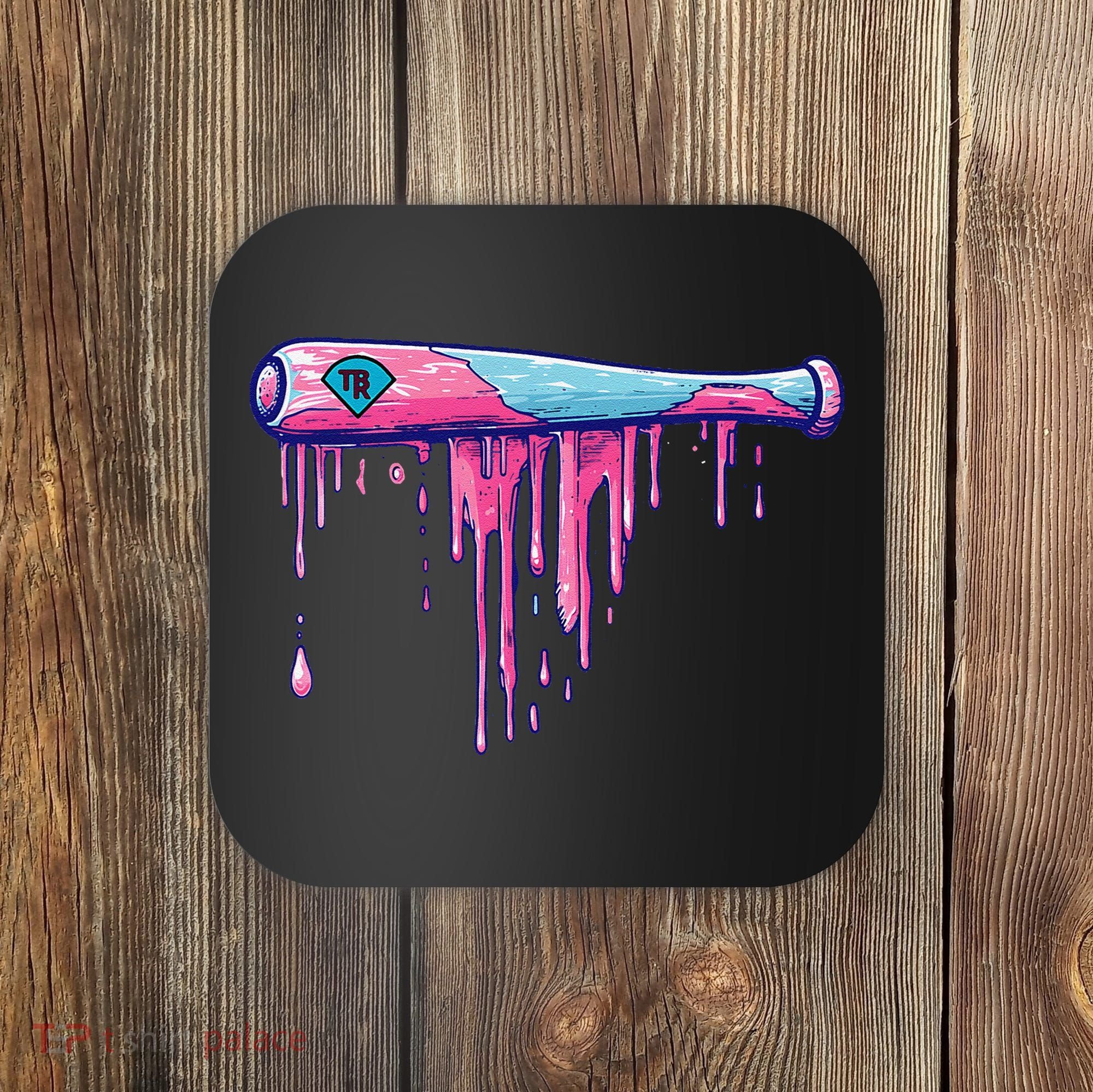 Baseball Bat With Sprinkles Drip Gift Coaster