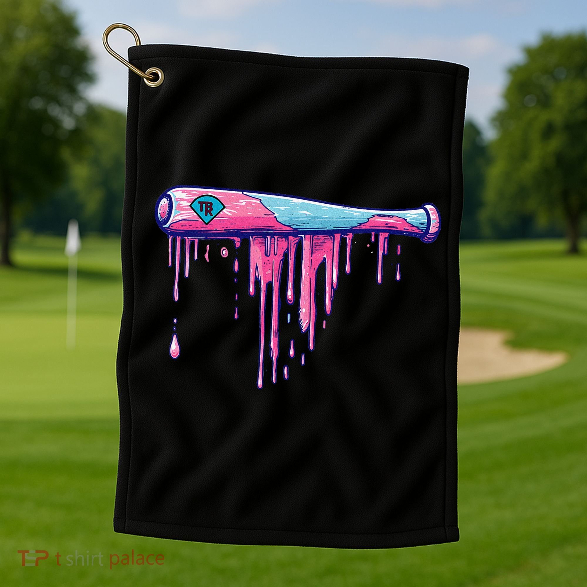 Baseball Bat With Sprinkles Drip Gift Golf Towel