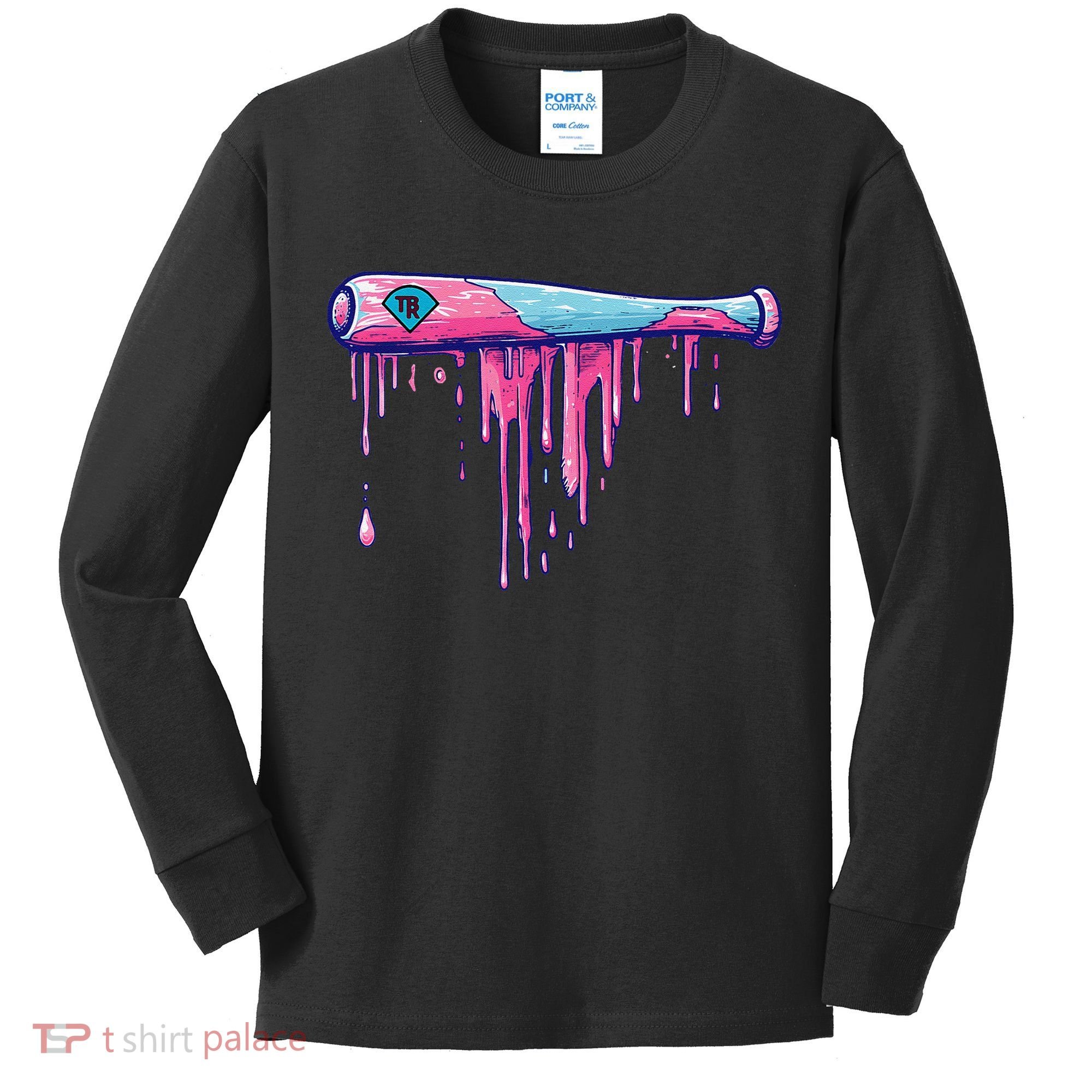 Baseball Bat With Sprinkles Drip Gift Kids Long Sleeve Shirt