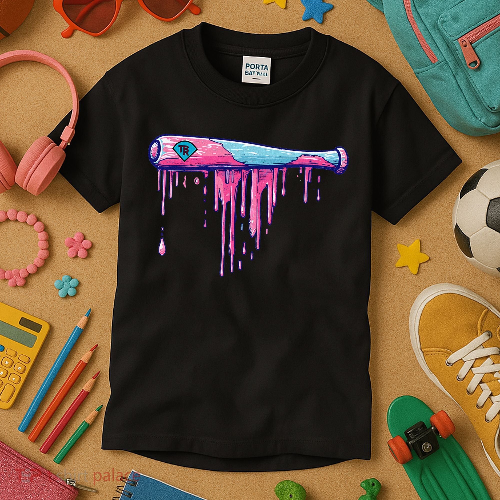 Baseball Bat With Sprinkles Drip Gift Kids T-Shirt