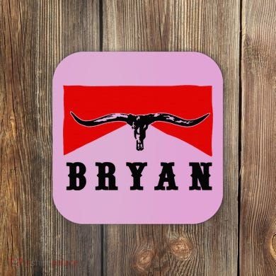 Bryan Bullhead Western Cowboy Cow Skull Coaster