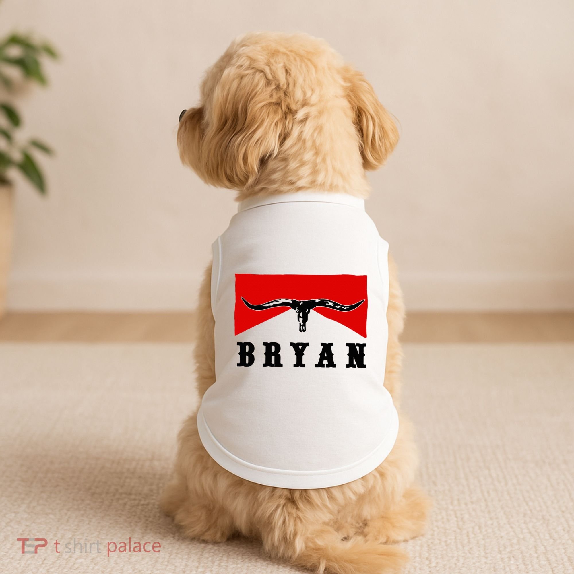 Bryan Bullhead Western Cowboy Cow Skull Doggie Tank