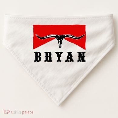 Bryan Bullhead Western Cowboy Cow Skull USA-Made Doggie Bandana