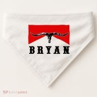 Bryan Bullhead Western Cowboy Cow Skull USA-Made Doggie Bandana thumb 0