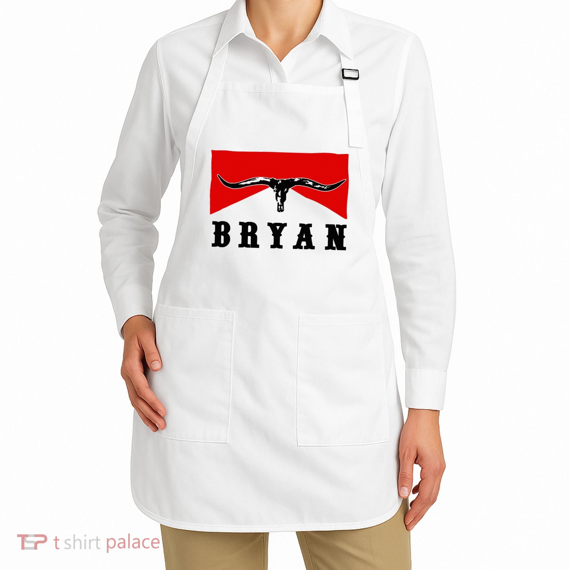 Bryan Bullhead Western Cowboy Cow Skull Apron