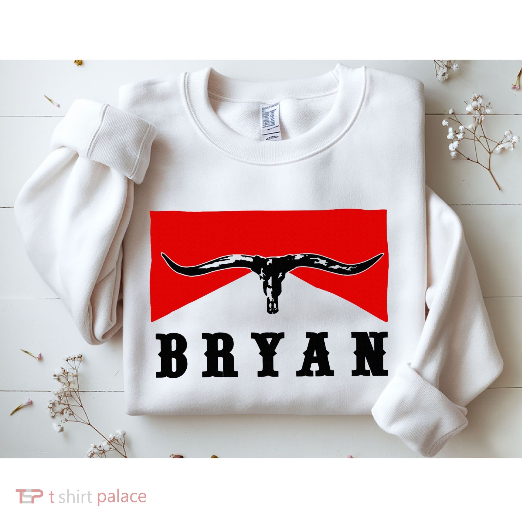 Bryan Bullhead Western Cowboy Cow Skull Sweatshirt