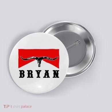 Bryan Bullhead Western Cowboy Cow Skull Button