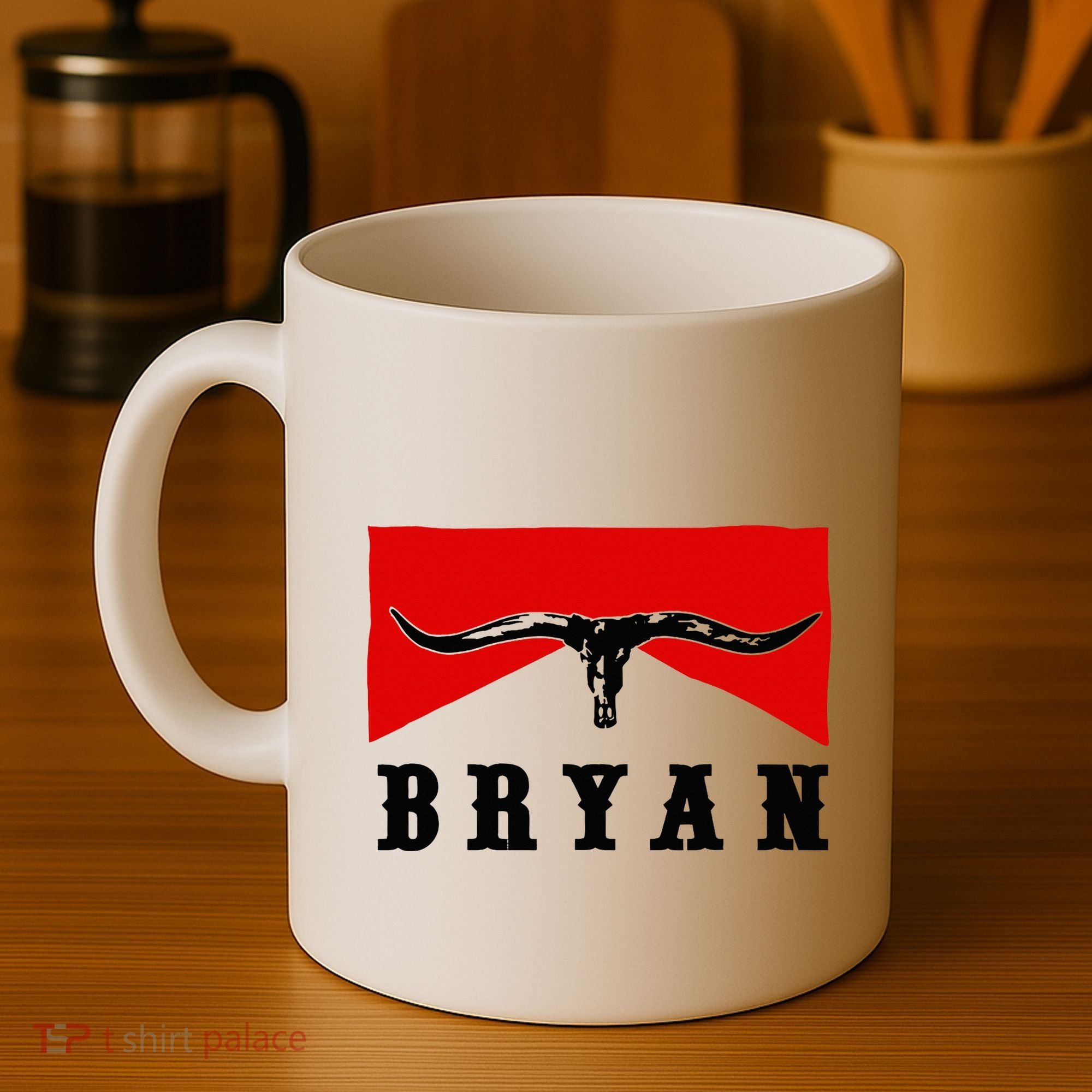 Bryan Bullhead Western Cowboy Cow Skull Coffee Mug